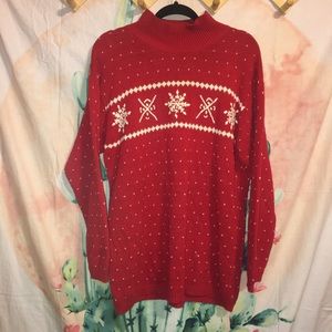🌊Vintage Christmas Sweater Embroidered Snowflakes